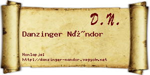 Danzinger Nándor névjegykártya